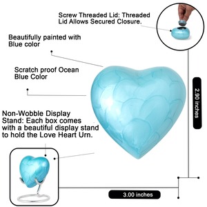 Fabricante y proveedor de contenedores conmemorativos de latón azul completamente grabados para cenizas funerarias exportador indio - Product Image 3