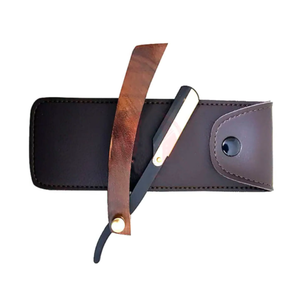 Maquinilla de afeitar de acero inoxidable para peluquero con mango de madera, logotipo personalizado, instrumentos de belleza para peluquería, forma de polvo - Product Image 2
