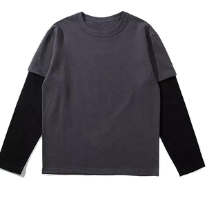 Camisetas de cuello redondo de lino de algodón 100% de gran tamaño sólido de secado rápido con serigrafía - Product Image 6