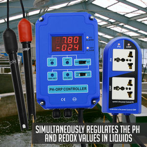 เครื่องควบคุมและตรวจสอบค่า pH และ ORP แบบมืออาชีพ 2-in-1 พร้อมอิเล็กโทรด BNC 2 ตัว ช่องสัญญาณรีเลย์คู่ สำหรับการเพาะเลี้ยงสัตว์น้ำ สระว่ายน้ำ และอุตสาหกรรม - Product Image 4