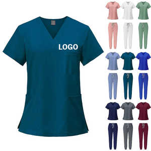 Nuevo 2024 Hospital Medic Scrubs Custom Scrubs Enfermera Manga corta Top Joggers Scrubs Traje Spa Wear Stretch Slim Fit Enfermera Uniforme - Product Image 1