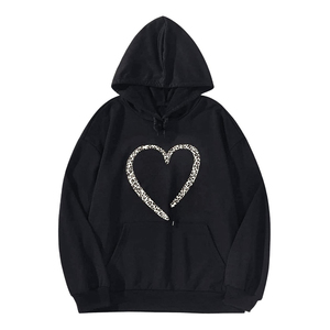 Sudaderas con capucha de lana de algodón 100% de alta calidad para mujer, manga larga con capucha, estampado de logotipo personalizado, ropa informal transpirable de uso diario para otoño - Product Image 1