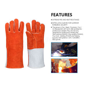 Venta al por mayor de guantes de seguridad de cuero dividido de vaca antideslizante antiestático Industrial soldadura guantes de trabajo para las industrias - Product Image 3
