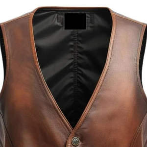 Gilet décontracté en cuir PU pour homme, veste sans manches rétro, grande taille, vêtement de travail d'automne, manteau en cuir tendance de haute qualité - Product Image 5