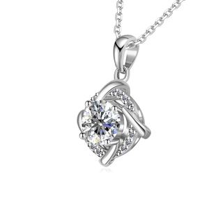 Collier pendentif en argent sterling 925 avec diamant moissanite taille brillant de 1 carat, design en spirale florale, tendance, cadeau de fête - Product Image 4