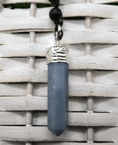 Beaux pendentifs en cristal d'agate de Muntaha faits à la main conceptions de crayon de balle en gros pierre de palmier avec des exportations de pierres précieuses d'angélite - Product Image 6