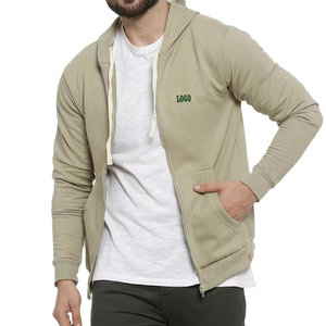 Sweats à capuche pour hommes fermeture éclair complète avec poche respirant coupe ajustée basiques coton mélangé à manches longues tenue décontracté confortable séchage rapide - Product Image 1
