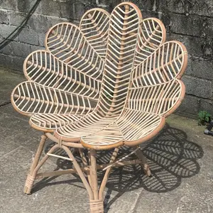 Silla de margaritas de ratán natural hecha a mano, sillón grande de tamaño adulto, artesanal Natural Vintage, hecho a mano en Vietnam