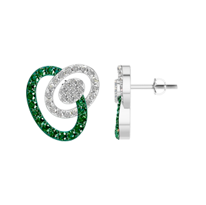 950 Platinum Unique Swirl Design <b>Stud</b> <b>Earrings</b> Trendy Wedding Jewelry Synthetic <b>Emerald</b> Gemstone Pear Cut VVS D Moissanite Fine - Product Image 2
