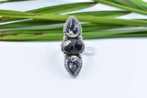 Handmade White Buffalo Sterling Silver Adjustable Crawler <b>Statement</b> <b>Ring</b> for Women for Weddings and Parties - Product Image 4