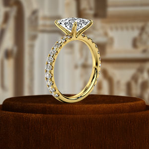 Anillo de Compromiso Solitario con Diamante Cultivado en Laboratorio de Corte Princesa de 1 Quilate, Certificado IGI, Anillo de Boda de Oro Amarillo de 14k para Regalo de Aniversario - Product Image 6