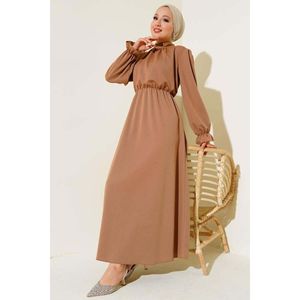 Robe évasée à taille élastique Latte - Product Image 2