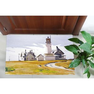 Tapis en laine imprimé style peinture Highland Light, Tapis artistique, Tapis paysager, Tapis Edward Hopper, Tapis célèbres, Design patchwork, Style traditionnel - Product Image 4