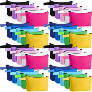 Vente en gros de pochettes écologiques à fermeture éclair en toile de coton de grande capacité sacs de maquillage réutilisables avec poignée d'impression de logo - Product Image 6