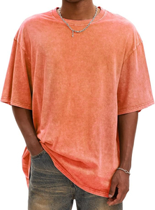 Algodón de rizo francés Diseña tu propio logotipo, el mejor proveedor, camiseta de lavado ácido para hombres, última colección hecha en fábrica, camiseta de lavado ácido para hombres - Product Image 3