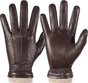 Guantes de montar de cuero de moda cómodos clásicos genuinos Premium para hombres con ajuste seguro con tacto suave y ajuste perfecto - Product Image 6
