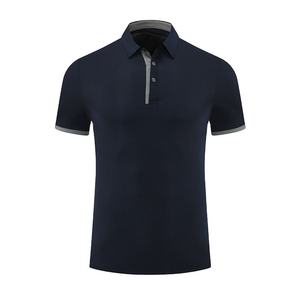 Polo de diseño premium transpirable para hombre, manga larga con tejido de costilla, patrón sólido, camiseta Polo con tapeta de dos botones - Product Image 1