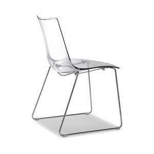 Stackable Sled Base Dining <b>Chair</b> Polycarbonate Shell Chrome Frame, <b>Clear</b> Smoke or White, for Restaurant Cafe Meeting Room - Product Image 2
