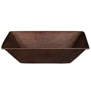 Lavabo de cobre Forma cuadrada Lavabo de cobre de calidad Premim Elegante para Hotel Villas Resort Uso de baño en precio al por mayor - Product Image 1