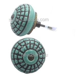 Boutons en céramique gravés vert mer modernes peints à la main poignée de tiroir d'armoire et poignées pour armoire cuisine chambre et salle de bain - Product Image 2