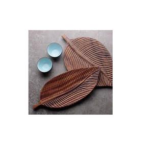 Plateau en bois Offre Spéciale forme de feuille pour cuisine et table taille personnalisée fruits secs plateau en bois au meilleur prix - Product Image 3