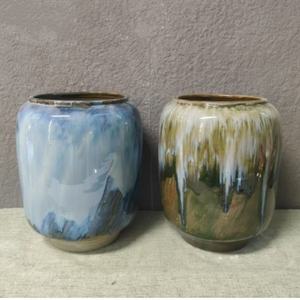 Jarrón redondo <span class=keywords><strong>de</strong></span> cerámica <span class=keywords><strong>de</strong></span> mesa para sala <span class=keywords><strong>de</strong></span> estar, arreglos florales tarro <span class=keywords><strong>de</strong></span> cerámica <span class=keywords><strong>de</strong></span> <span class=keywords><strong>flores</strong></span> <span class=keywords><strong>secas</strong></span>, - Product Image 1