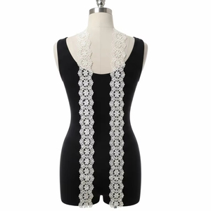 ขอบผ้าลูกไม้ปักทำด้วยมือผ้าฝ้ายโพลีเอสเตอร์เนื้อนุ่มดีไซน์ขอบดอกไม้ที่ละเอียดอ่อนสำหรับชุดเดรสชุดชั้นในงานฝีมือการตัดเย็บ - Product Image 5