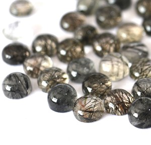 ควอตซ์รูไทล์สีดำธรรมชาติทรงหลวม4มม. สีดำรูไทล์ - Product Image 1