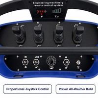 Télécommande de grue sans fil automatique étanche, contrôleur radio proportionnel à 4 boutons, 500M, 12V/24V, piles AAA