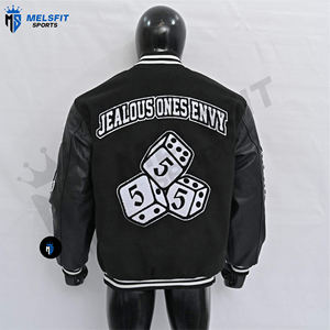 Vestes bomber universitaires de haute qualité fabriquées par des professionnels, veste en cuir pour hommes, respirante, écologique, broderie sur le devant - Product Image 2