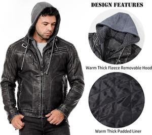 เสื้อแจ็คเก็ตหนัง PU สำหรับผู้ชาย ป้องกันลม ดีไซน์ล่าสุด เสื้อกันลมฤดูหนาว รับผลิตแบบ OEM ODM - Product Image 6