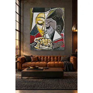 Impression sur toile de la tête d'une femme lisant un livre de Fida Picasso - Product Image 1