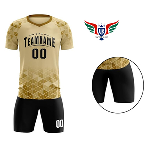 Custom Gold Soccer Jersey Set Men Football <b>Kit</b> Breathable Training Uniform Team Wear Personalized Name Number Sportswear - Product Image 3