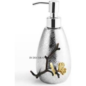 Distributeur de savon liquide poli brillant en métal argent de la meilleure qualité avec rotin Look attrayant Designer salle de bain et cuisine - Product Image 6