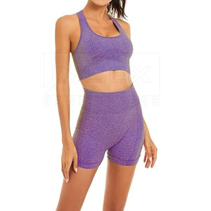 Fabricant OEM Service Ensemble de short de yoga à motif uni pour femmes Taille Plus Caractéristique Prix de gros Coût bon marché - Product Image 2