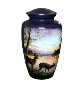 Urna de cremación de aluminio recubierta de esmalte, calidad prémium, la mejor oferta, con larga durabilidad, diseñador de desierto y río - Product Image 4