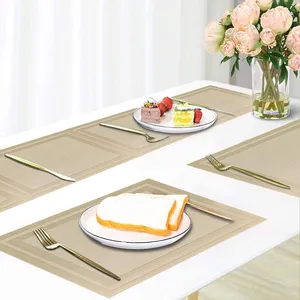 Nơi thảm dệt Vinyl placemats Stain kháng Non-Slip có thể giặt PVC nơi thảm cho nhà bếp ăn bàn đám cưới Đảng OEM