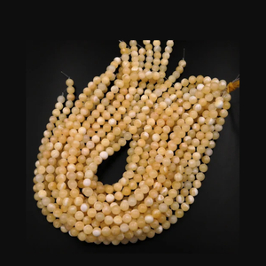 Collier en cristal naturel, perles de calcite jaune lisses, pierre rouge polie, bijoux, brin lâche, grossiste en pierres précieuses pour la guérison - Product Image 6