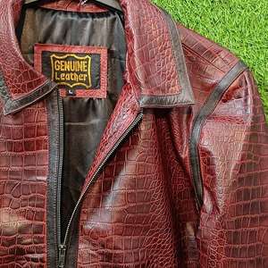 เสื้อแจ็คเก็ตหนังจระเข้สำหรับผู้ชาย |   เสื้อแจ็คเก็ตหนังแท้ |   รับผลิตแบบ OEM ODM - Product Image 5