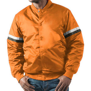 แจ็คเก็ตเบสบอลบอมเบอร์ผู้ชายคุณภาพสูง 100% ไนลอน PU แบบสั่งทำพิเศษ คอตั้ง กันลม กันน้ำ สำหรับฤดูหนาว ขายส่ง - Product Image 4