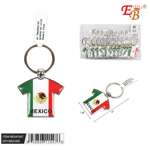 Porte-clés T-Shirt Mexique 3 "Logo Personnalisé Métal et Caoutchouc Matériel pour les Entreprises 25DZ/CS - Product Image 1