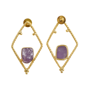 Lotes de Aretes de Aro de Latón al por Mayor, Joyería de Piedras Preciosas Auténticas Naturales, Acabado de Latón Satinado, Sin Níquel, Duraderos, Moda al por Mayor - Product Image 4