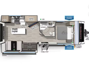 2025 2024 2026 F-o-r-e-s-t R-i-v-e-r Campsite U-l-t-r-a 25JT Autocaravana Remolque de Viaje - Product Image 2