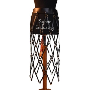 Jupe en cuir pour femmes Nouveau style frange Jupe longue à pampilles en cuir véritable grande taille pour dames - Product Image 1