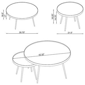 Elegante Juego de Muebles de Hierro Color Dorado Ecológico, 2 Piezas, Mesa de Centro Moderna Encajable para Sala de Estar o Habitación de Invitados, Estilo Clásico - Product Image 5