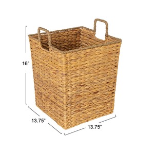 Stylish woven water hyacinth <b>storage</b> <b>basket</b> Handmade <b>Storage</b> <b>Basket</b> Wholesale eco-friendly Made in Vietnam - Product Image 2
