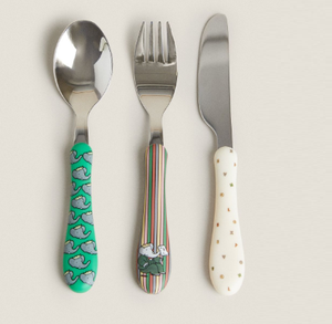 Accesorios de utensilios de cocina de diseño Simple de mesa Cuchara con acabado clásico Tenedor Cubiertos con mango de metal - Product Image 1