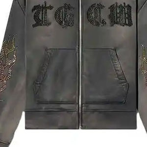 เสื้อฮู้ดปักลายสำหรับผู้ชายสำหรับฤดูหนาวคอตตอน100% พลอยเทียมปกเสื้อมีฮู้ดแห้งเร็ว - Product Image 2