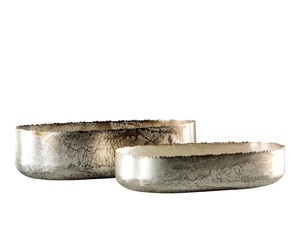 Jardinière en métal fini antique avec texture détaillée Pots suspendus de balcon intérieur de luxe Thèmes décoratifs artistiques - Product Image 3