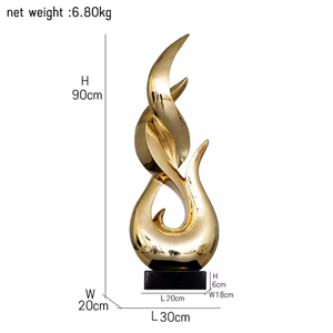 Home Decor Modern Luxury Abstract Indoor Chinese Fengshui <b>Large</b> Sculpture Gold Sculpture - Product Image 2